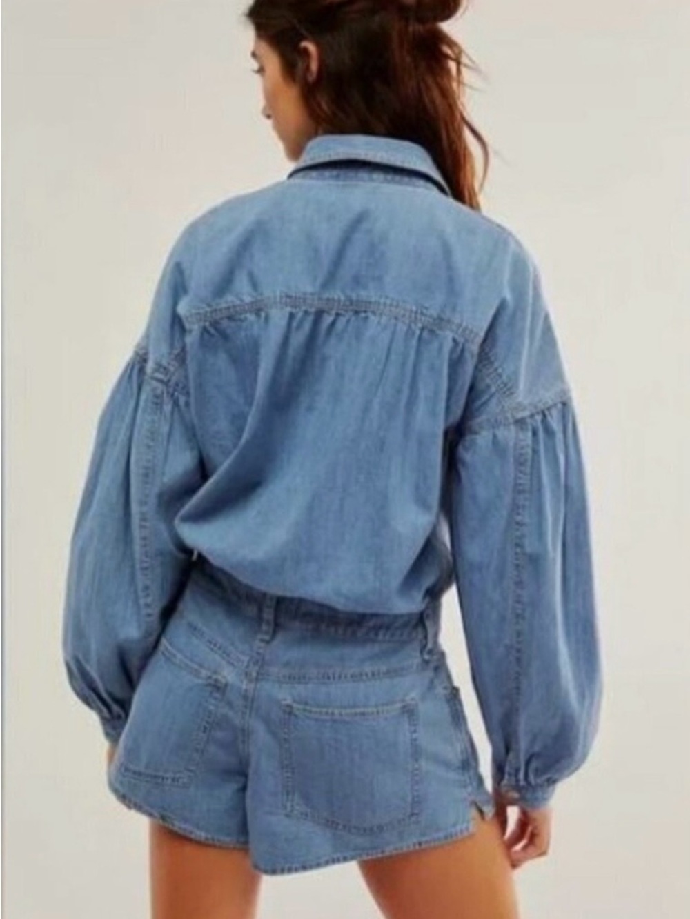 Free People jean short jumpsuit - Picture 4 of 10